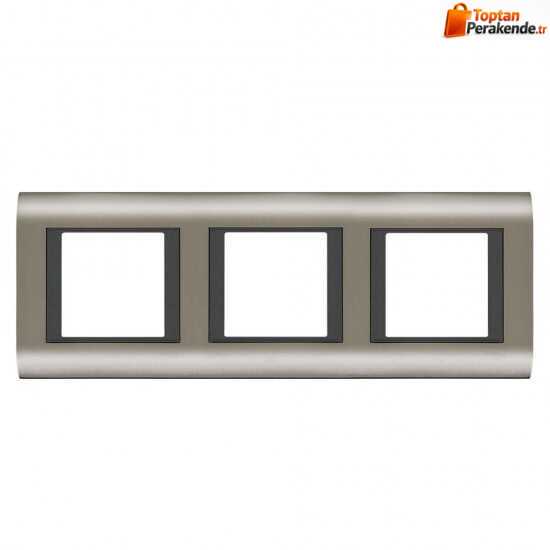 Viko Panasonic Thea Sistema Inox Füme 3X2M Çerçeve